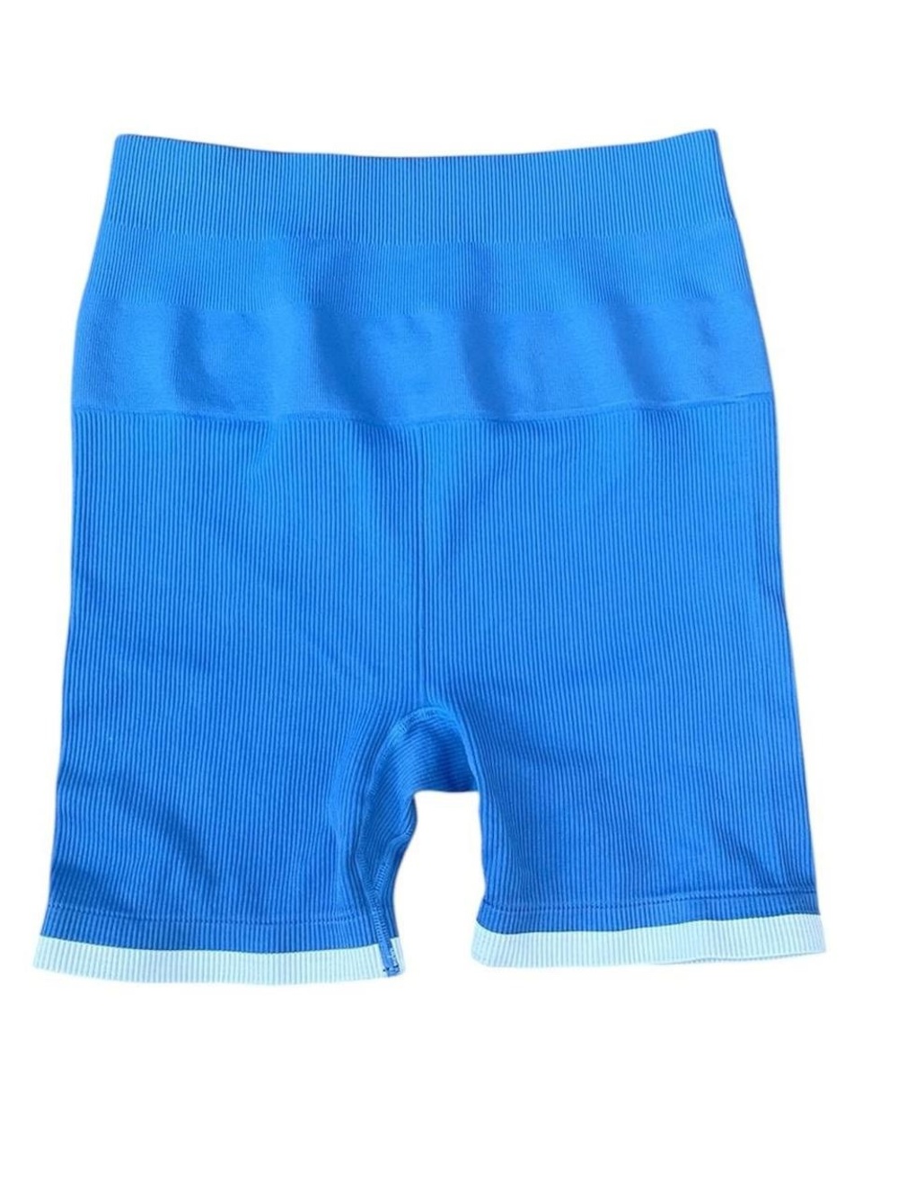 Madewell Seamless Blue Ribbed Biker Shorts